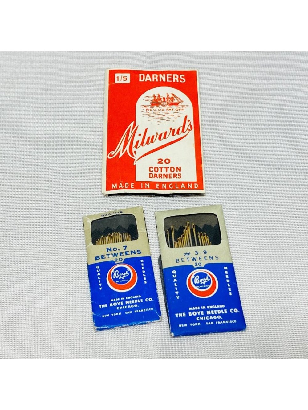 Vintage Milwards & Boye Sewing Needles Collection Made In England  Darners